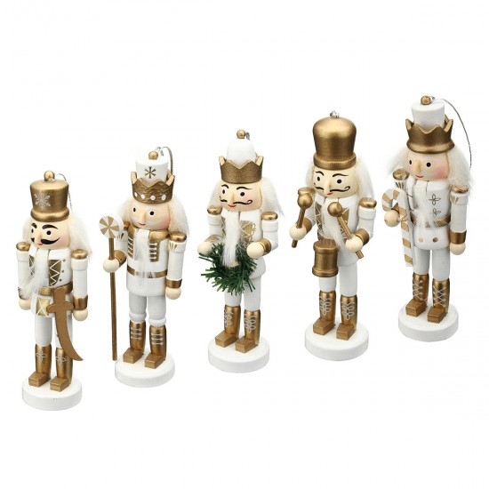 5Pcs Wooden Nutcracker Soldier Handcraft Puppet Doll Toy Ornament Christmas Gift Home Room Decorations 5Pcs Wooden Nutcracker Soldier Handcraft Puppet Doll Toy Ornament Christmas Gift Home Room Decorations