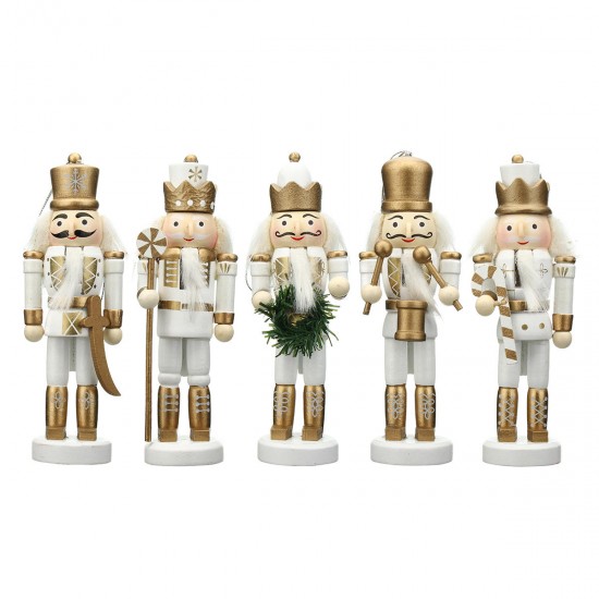 5Pcs Wooden Nutcracker Soldier Handcraft Puppet Doll Toy Ornament Christmas Gift Home Room Decorations 5Pcs Wooden Nutcracker Soldier Handcraft Puppet Doll Toy Ornament Christmas Gift Home Room Decorations