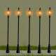 5Pcs/Set 1:43 HO Scale LED Model Post Street Light Railway Train Lamps