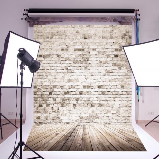 5x7FT Retro White Grey Brick Wall Wood Photography Background Valentine Backdrop Decorations 5x7FT Retro White Grey Brick Wall Wood Photography Background Valentine Backdrop Decorations