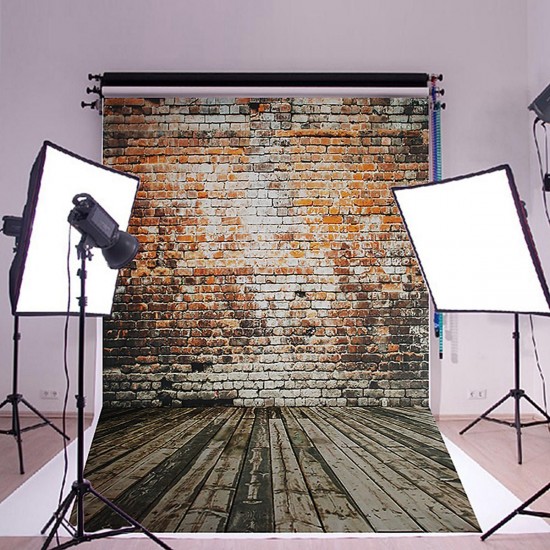 5x7FT Vinyl Retro Brick Wall Floor Background Paper Studio Photography Photo Backdrop Props