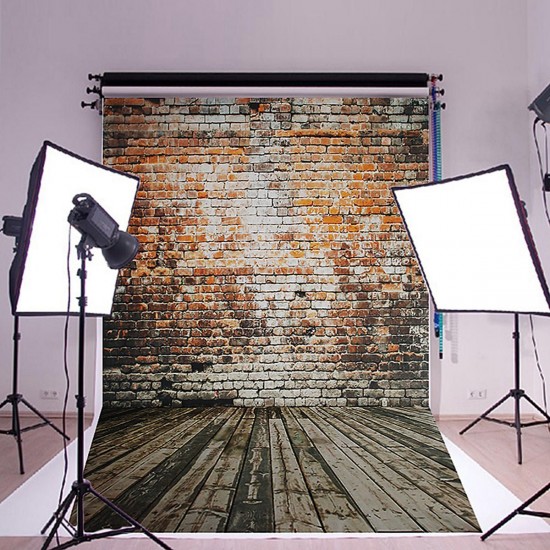 5x7FT Vinyl Retro Brick Wall Floor Background Paper Studio Photography Photo Backdrop Props 5x7FT Vinyl Retro Brick Wall Floor Background Paper Studio Photography Photo Backdrop Props