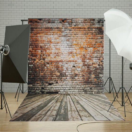 5x7FT Vinyl Retro Brick Wall Floor Background Paper Studio Photography Photo Backdrop Props