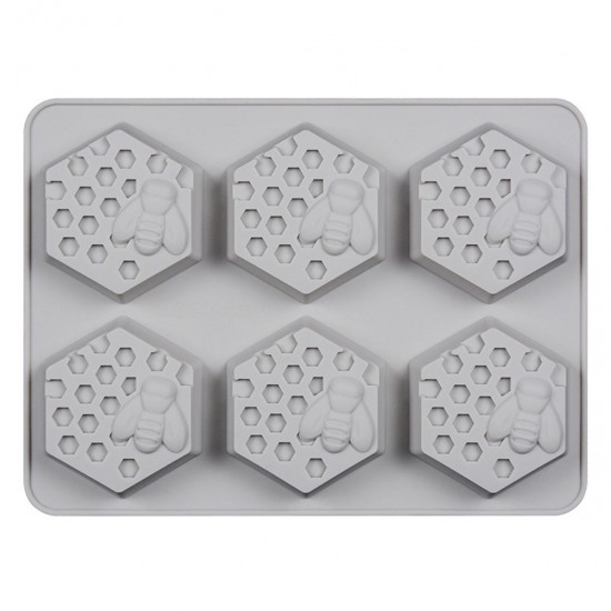 6 Cavity Silicone Cookie Handmade Soap Mould Honey Bee Design Ice Cube Mold 6 Cavity Silicone Cookie Handmade Soap Mould Honey Bee Design Ice Cube Mold