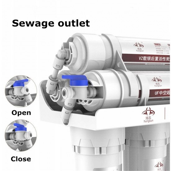 6 Stage Water Filter System With Faucet Valve Home Kitchen Purifier ABS 6 Stage Water Filter System With Faucet Valve Home Kitchen Purifier ABS