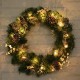 60CM LED Light Christmas Garland Xmas Nuts Home Shop Door Wall Wreath Decorations