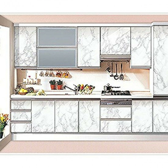 60x200cm Marble Effect Wallpaper Granite Vinyl White Grey Home Kitchen Decoration 60x200cm Marble Effect Wallpaper Granite Vinyl White Grey Home Kitchen Decoration