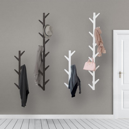 6/10 Hooks Coat Rack Wall Solid Wood Wall Hanging Living Room Bedroom Decorative Cloth Hanger Rack All Hat Rack Bamboo Furniture