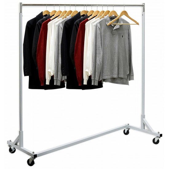 63'' 400lbs Heavy Duty Garment Rack Commercial Clothing Box Storage Rack & Brake