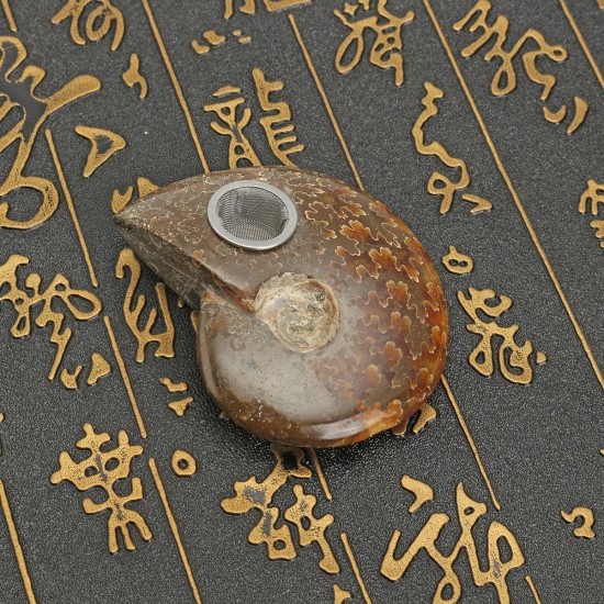 65MM Natural Ammonite Fossil Quartz Crystal Stone Pipe Healing With Carb Gifts Decorations 65MM Natural Ammonite Fossil Quartz Crystal Stone Pipe Healing With Carb Gifts Decorations
