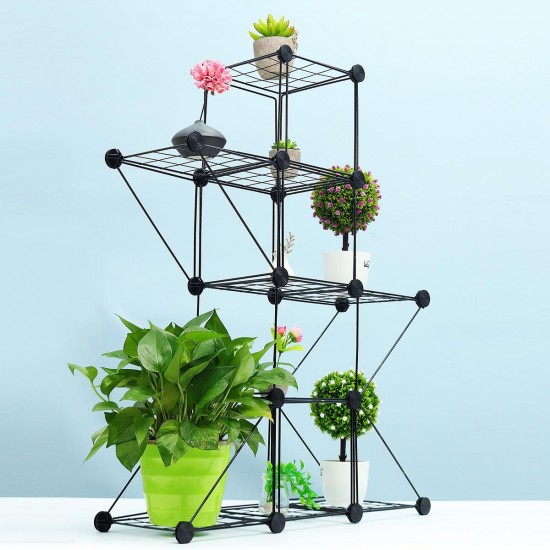 66*22*86 cm Balcony Metal Flower Plant Standing Rack Foldable Corner Shelf Display Save Kitchen Storage Organizer Holders