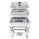6L Stainless Steel Square Buffet Heating Stove Chafing Dish Buffet Stoves Caterer Wedding Party Food Warmer Tray Dinner Serving Simple Removal Buffet Stove