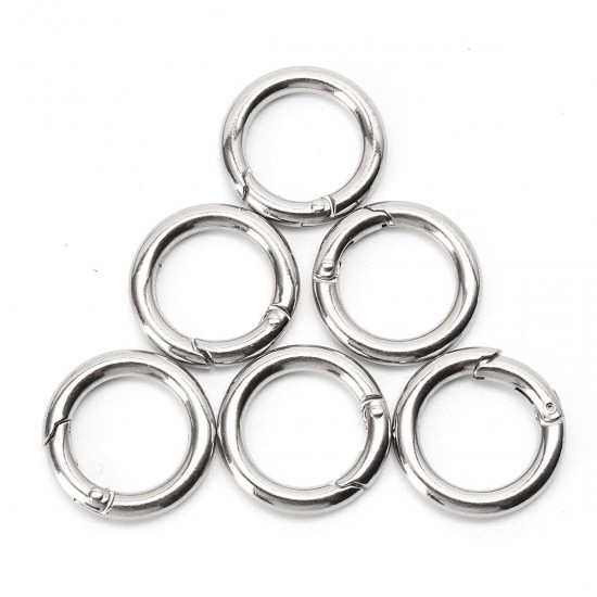 6Pcs Round Spring Snap Circle Carabiner Keychain Snap Camping Hiking