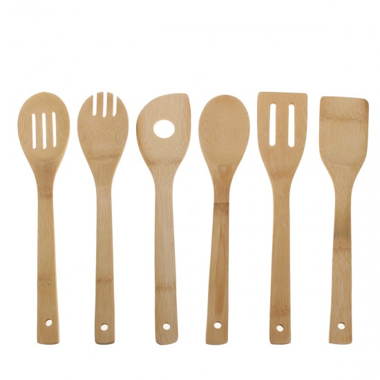 6Pcs Wooden Spoon Utensil Set Kitchen Cooking Bamboo Tools Wood Spatula Kit 6Pcs Wooden Spoon Utensil Set Kitchen Cooking Bamboo Tools Wood Spatula Kit
