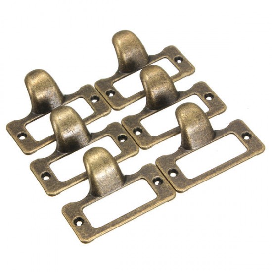 6pcs Antique Brass Drawer Label Pull Cabinet Frame Handle File Name Card Holder 6pcs Antique Brass Drawer Label Pull Cabinet Frame Handle File Name Card Holder
