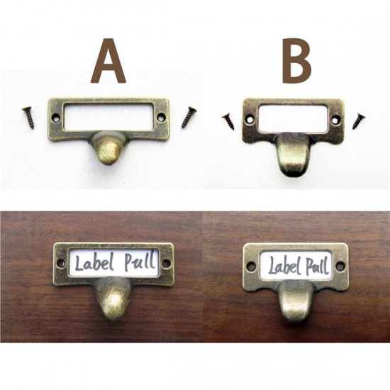 6pcs Antique Brass Drawer Label Pull Cabinet Frame Handle File Name Card Holder 6pcs Antique Brass Drawer Label Pull Cabinet Frame Handle File Name Card Holder