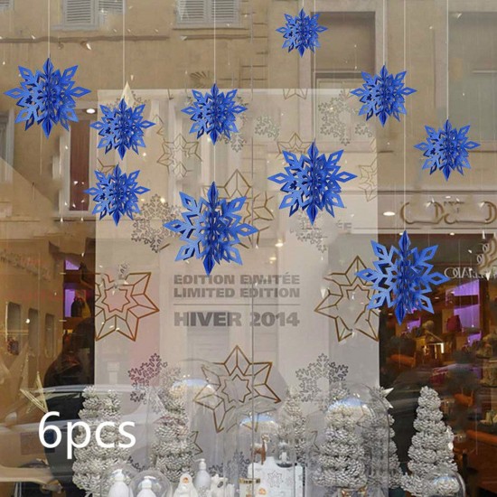 6pcs Christmas Party Hanging Decoration Baubles Xmas Snowflakes Home Bar Decor 6pcs Christmas Party Hanging Decoration Baubles Xmas Snowflakes Home Bar Decor
