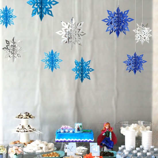 6pcs Christmas Party Hanging Decoration Baubles Xmas Snowflakes Home Bar Decor 6pcs Christmas Party Hanging Decoration Baubles Xmas Snowflakes Home Bar Decor