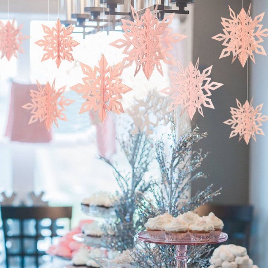 6pcs Christmas Party Hanging Decoration Baubles Xmas Snowflakes Home Bar Decor 6pcs Christmas Party Hanging Decoration Baubles Xmas Snowflakes Home Bar Decor