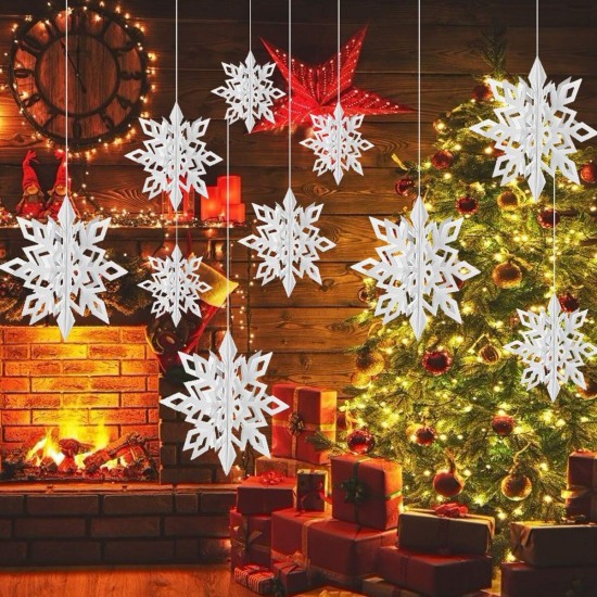 6pcs Christmas Party Hanging Decoration Baubles Xmas Snowflakes Home Bar Decor 6pcs Christmas Party Hanging Decoration Baubles Xmas Snowflakes Home Bar Decor