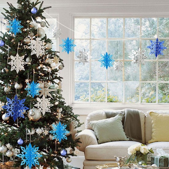 6pcs Christmas Party Hanging Decoration Baubles Xmas Snowflakes Home Bar Decor 6pcs Christmas Party Hanging Decoration Baubles Xmas Snowflakes Home Bar Decor