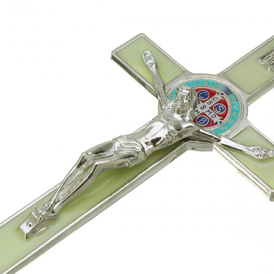 7'' Antique Green Catholic Religious Wall Cross Jesus Crucifix Decorations Noctilucent 7'' Antique Green Catholic Religious Wall Cross Jesus Crucifix Decorations Noctilucent
