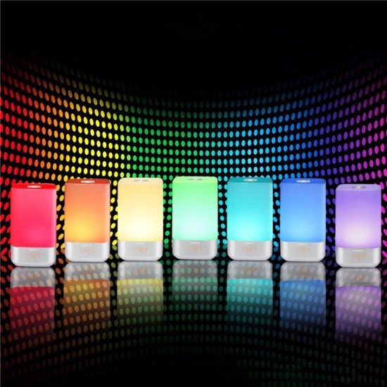 7 Colors LED Wake-up Light Sunrise Simulation Alarm Clock Touch Light Colorful Night Lamp