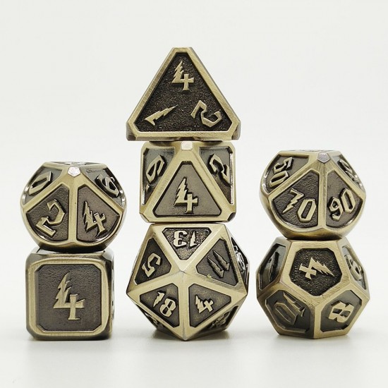 7 Pcs/Set Metal Dice Set Role Playing Dragons Table Game With Cloth Bag Bar Party Game Dice 7 Pcs/Set Metal Dice Set Role Playing Dragons Table Game With Cloth Bag Bar Party Game Dice
