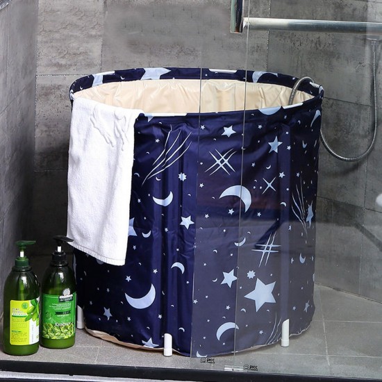 70cm PVC Bathtub Portable Water Tub Adult Spa Bath Bucket Folding Bag Outdoor