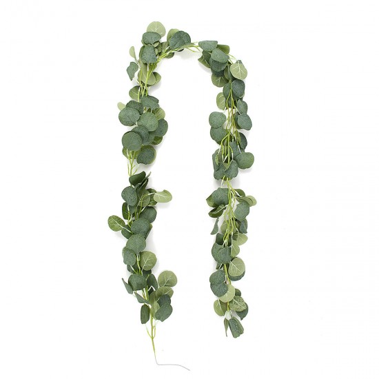 70'' Artificial Eucalyptus Garland Faux Silk Vines Leave Leaf Green Wedding Decor Supplies