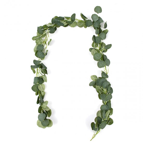 70'' Artificial Eucalyptus Garland Faux Silk Vines Leave Leaf Green Wedding Decor Supplies