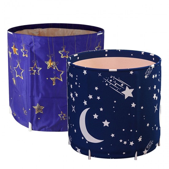 70x70cm Starry Sky Bathtub Water Tub Folding Indoor Outdoor Portable Spa Bath Bucket