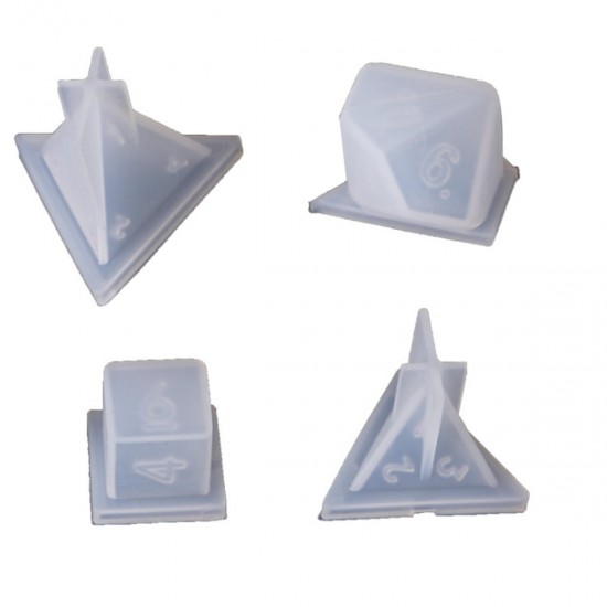 7/19Pcs/Set Dice Fillet Square Triangle Dice Mold Dice Digital Game Silicone Mould