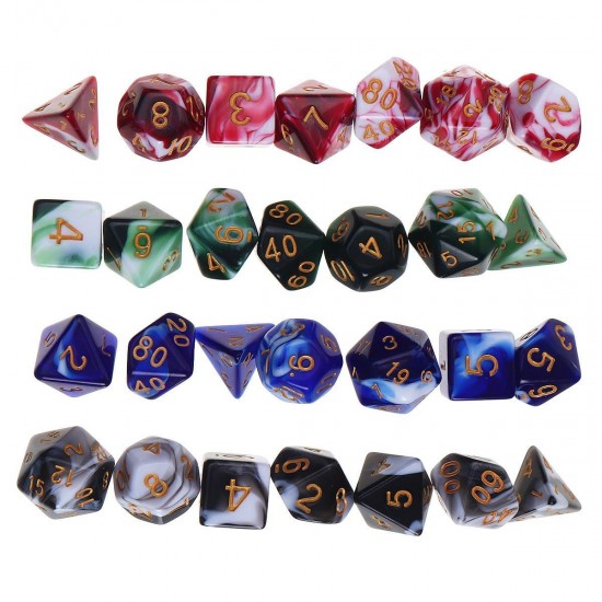 7/19Pcs/Set Dice Fillet Square Triangle Dice Mold Dice Digital Game Silicone Mould