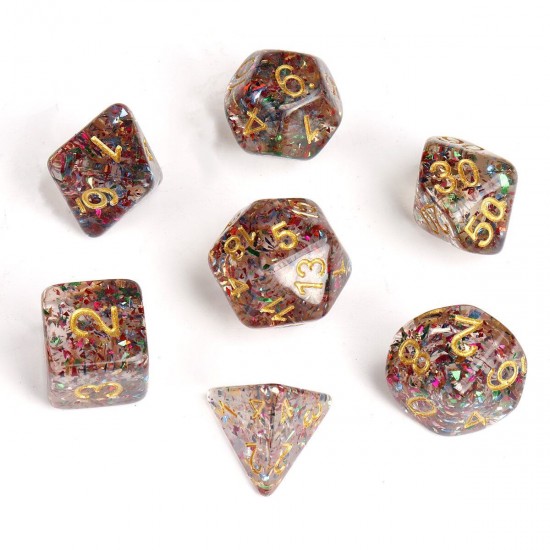 7pcs Polyhedral Dice for Dungeons and Dragons Party Game Toy With Bag