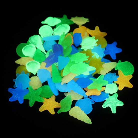 80Pcs Luminous Artificial Stone Aquarium Fish Tank Decorations Accessories Marine Animals Ornament