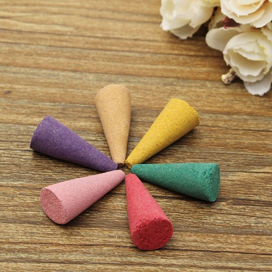 80Pcs/Box Natural Incense Cones Mix Fragrance Relax Burner Aromatherapy Tower Incense