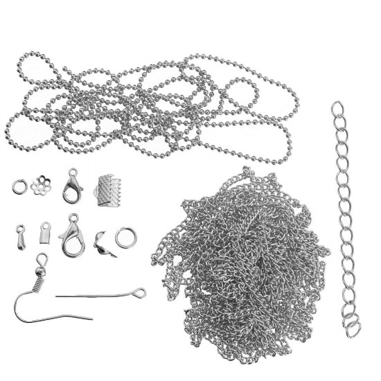 830Pcs/Set Eye Pins Lobster Clasps Jewelry Wire Earring Hooks Jewelry Finding Kit for DIY Necklace Jewelry Bracelet Making