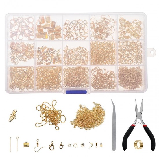 870pcs Gold/Silver/Bronze Repair Metal Tools DIY Craft Supplies Jewelry Making