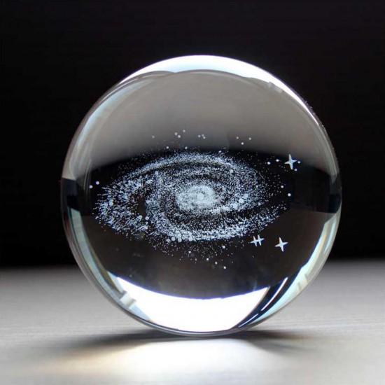 8cm Diameter Globe Galaxy Miniatures Crystals Ball 3D Laser Engraved Quartz Ball