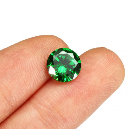 8mm 3.15ct Natural Mined Green Emerald Round Cut VVS Loose Gemstone Jewelry Decorations