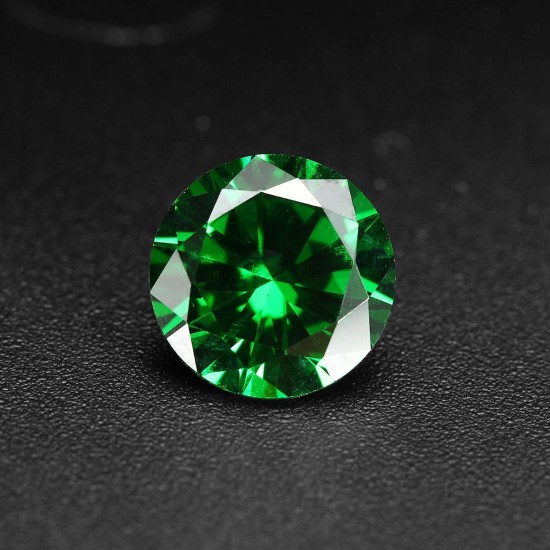 8mm 3.15ct Natural Mined Green Emerald Round Cut VVS Loose Gemstone Jewelry Decorations