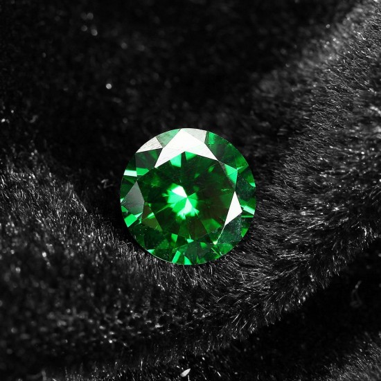 8mm 3.15ct Natural Mined Green Emerald Round Cut VVS Loose Gemstone Jewelry Decorations