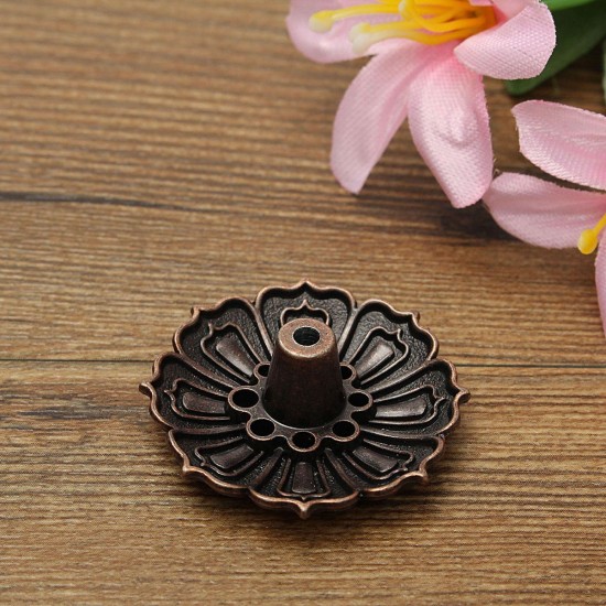 9 Holes Alloy Lotus Flower Incense Burner Holder Plate For Stick Cone Incense