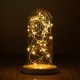 9*20cm Glass Dome Bell Jar Cloche Display Wooden Base With Fairy LED Lights Decorations