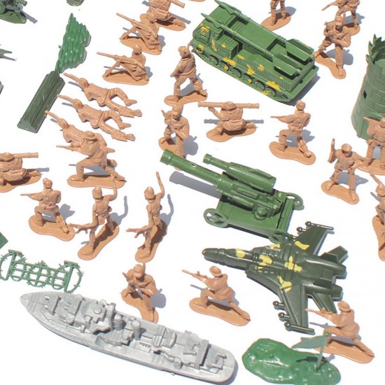 97/114/127PCS Soldier Army Grenade Tank Aircraft Rocket Sand Scene Kid Model Toys