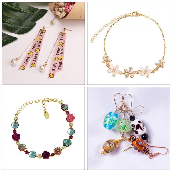 990Pcs/Set Eye Pins Lobster Clasps Jewelry Wire Earring Hooks Jewelry Finding Kit for DIY Necklace Jewelry Bracelet Making
