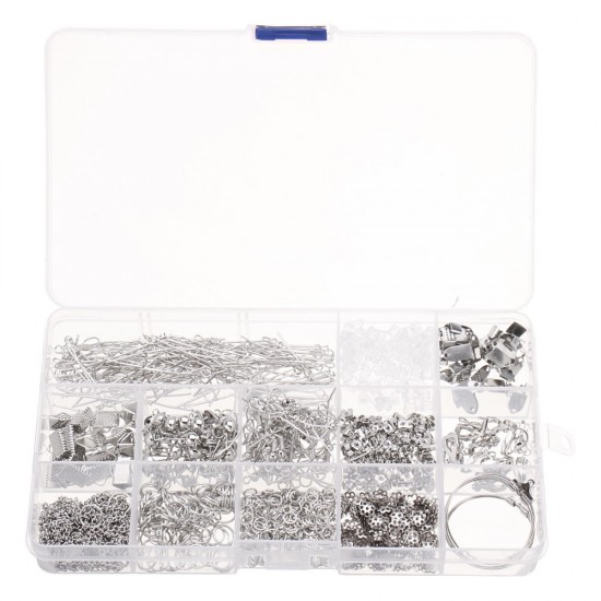990Pcs/Set Eye Pins Lobster Clasps Jewelry Wire Earring Hooks Jewelry Finding Kit for DIY Necklace Jewelry Bracelet Making