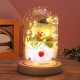 9x15cm Glass Dome Bell Jar Cloche Display Wooden Base With Fairy LED Light Decorations Christmas Gift