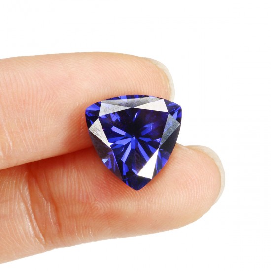 AAAAA+ Bright Blue Triangle Cut Gemstone Unheated Zircon 11.20ct 12x12mm Jewelry Decorations